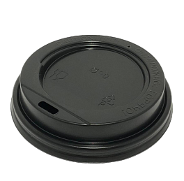 КРЫШКА ДЛЯ СТАКАНА D80 ММ С ПИТЕЙНИКОМ, ЧЕРНАЯ (100 ШТ/УП)