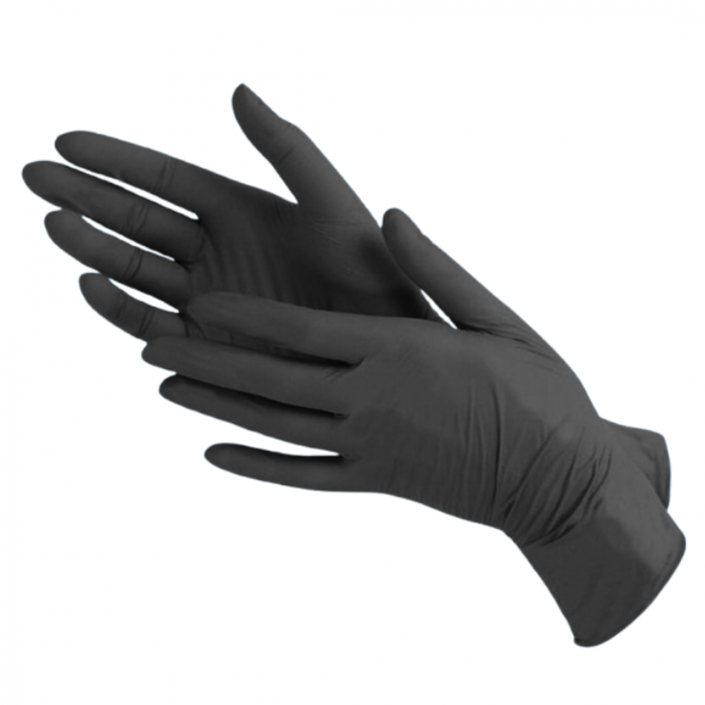 ПЕРЧАТКИ ЭЛАСТОМЕР ОДНОРАЗОВЫЕ ЧЕРНЫЕ (100 ШТ/УП)