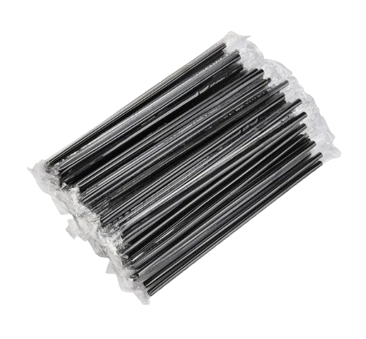 ТРУБОЧКИ ДЛЯ НАПИТКОВ, 250 ШТ/УП, ЧЕРНЫЕ, В ИНДИВ. УПАКОВКЕ