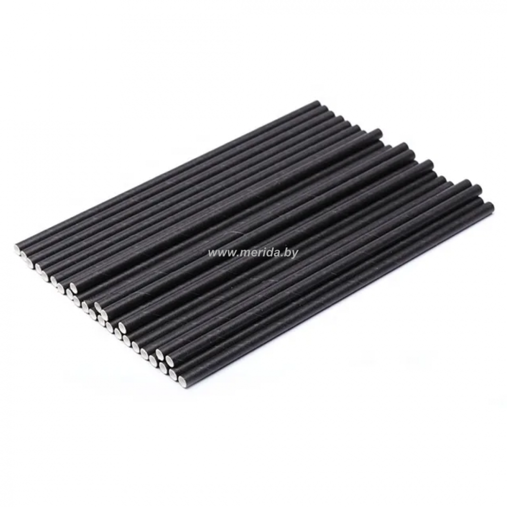 ТРУБОЧКИ БУМАЖНЫЕ ЧЕРНЫЕ, 150 ШТ