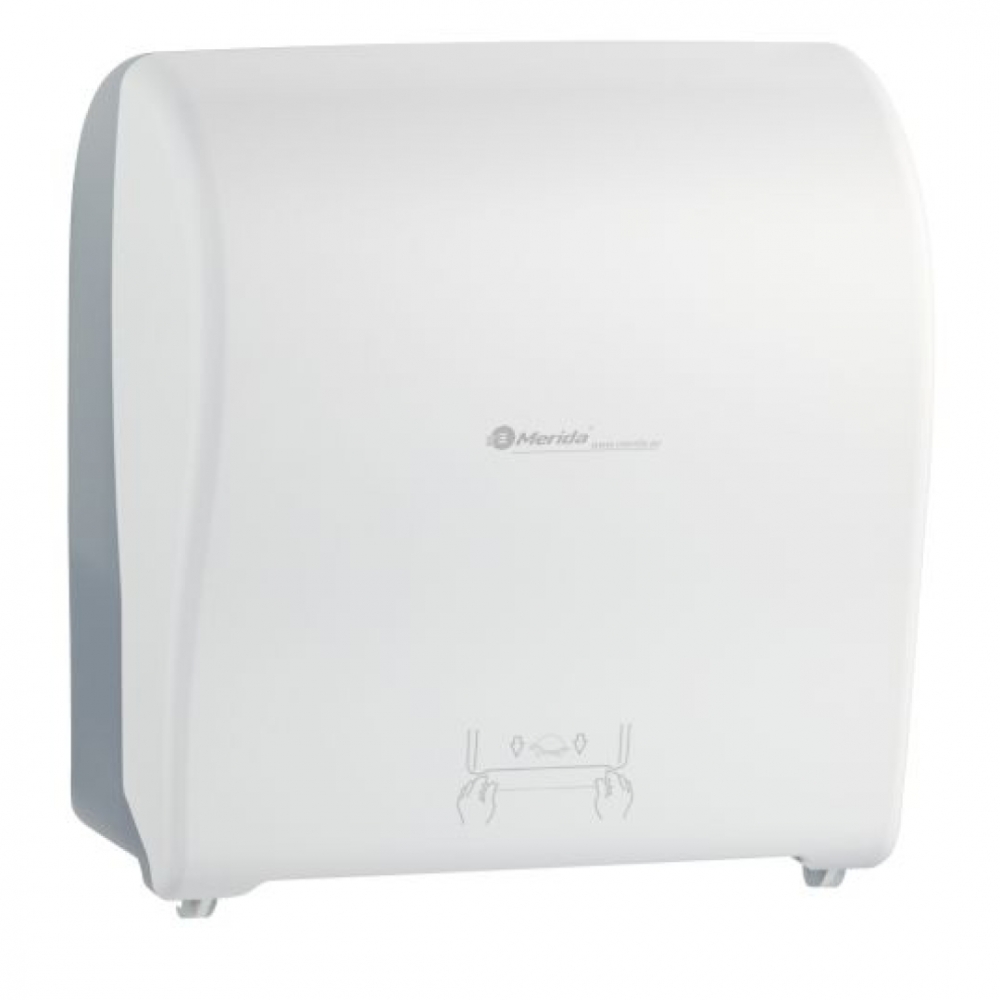 ДЕРЖАТЕЛЬ ПОЛОТЕНЕЦ В РУЛОНАХ АВТОМАТИЧЕСКИЙ «SOLID CUT» MAXI (БЕЛЫЙ)