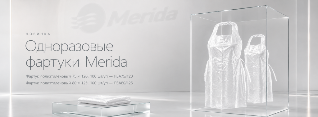 Новинка Merida — одноразовые полиэтиленовые фартуки