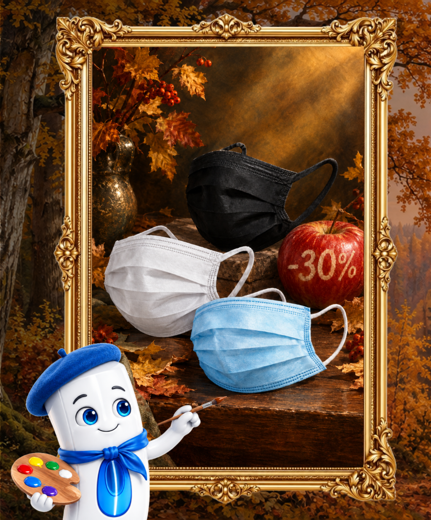 Одноразовые трехслойные маски