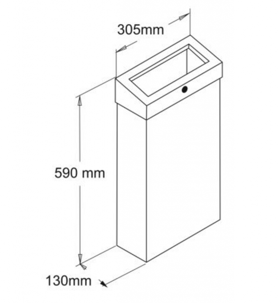 Размеры настенной корзины KSM109