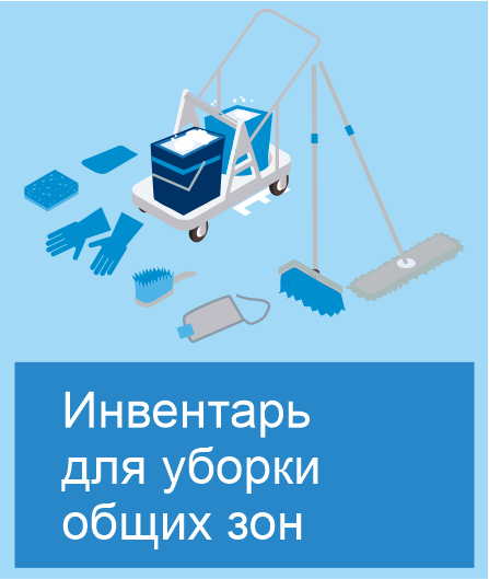 Цветовая кодировка инвентаря для уборки туалета санитарных зон