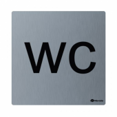 ТАБЛИЧКА WC, МАТОВАЯ НЕРЖАВЕЮЩАЯ СТАЛЬ, 100Х100Х2 ММ