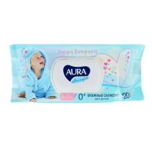 ВЛАЖНЫЕ САЛФЕТКИ «AURA» ДЛЯ ДЕТЕЙ (АЛОЭ), 120 ШТ/УП