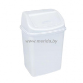 КОРЗИНА ДЛЯ МУСОРА «РОМАШКА», 18 ЛИТРОВ, С ПЕРЕКИДНЫМ ВЕРХОМ (БЕЛАЯ)