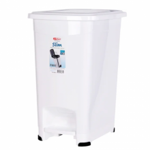 КОНТЕЙНЕР ДЛЯ МУСОРА С ПЕДАЛЬЮ SLIM, 15 Л (БЕЛЫЙ)