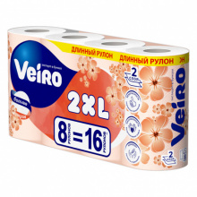 БУМАГА ТУАЛЕТНАЯ VEIRO 2XL (8 РУЛ/УП)