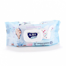 ВЛАЖНЫЕ САЛФЕТКИ  ДЛЯ ДЕТЕЙ AURA 120ШТ