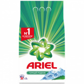 ПОРОШОК СТИРАЛЬНЫЙ ДЛЯ БЕЛОГО ARIEL «ГОРНЫЙ РОДНИК», 3 КГ