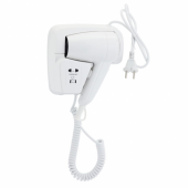 ФЕН НАСТЕННЫЙ «HOTEL», БЕЛЫЙ, ABS-ПЛАСТИК, 1200 ВТ