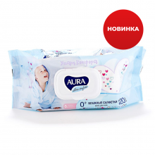 ВЛАЖНЫЕ САЛФЕТКИ «AURA» ДЛЯ ДЕТЕЙ (АЛОЭ), 120 ШТ/УП