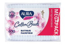 ПАЛОЧКИ ВАТНЫЕ AURA 300ШТ/ПАКЕТ