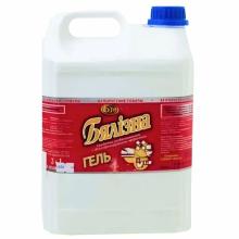 СРЕДСТВО ОТБЕЛИВАЮЩЕЕ С ДЕЗИНФИЦИРУЮЩИМ ЭФФЕКТОМ "БЯЛIЗНА-ГЕЛЬ", 5 Л СРЕДСТВО ОТБЕЛИВАЮЩЕЕ С ДЕЗИНФИЦИРУЮЩИМ ЭФФЕКТОМ "БЯЛIЗНА-ГЕЛЬ", 5 Л